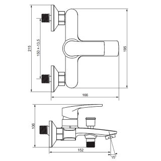 Смеситель для ванны и душа Damixa Eclipse 2.0 481000300 черный